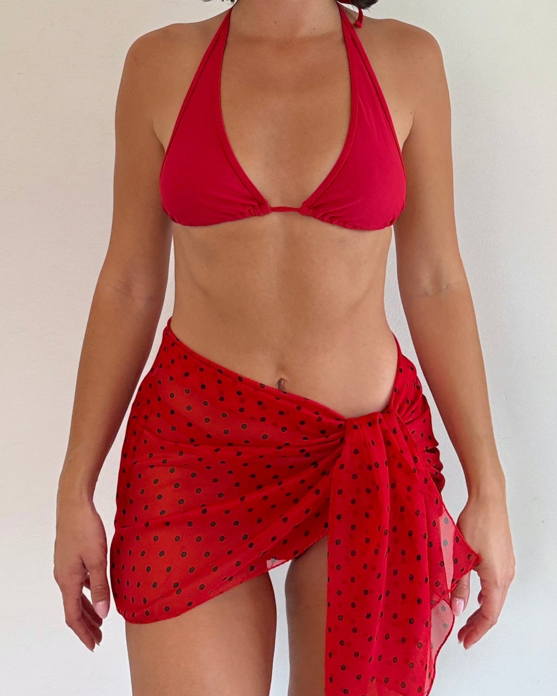 Red Polka Dot Mini Sarong
