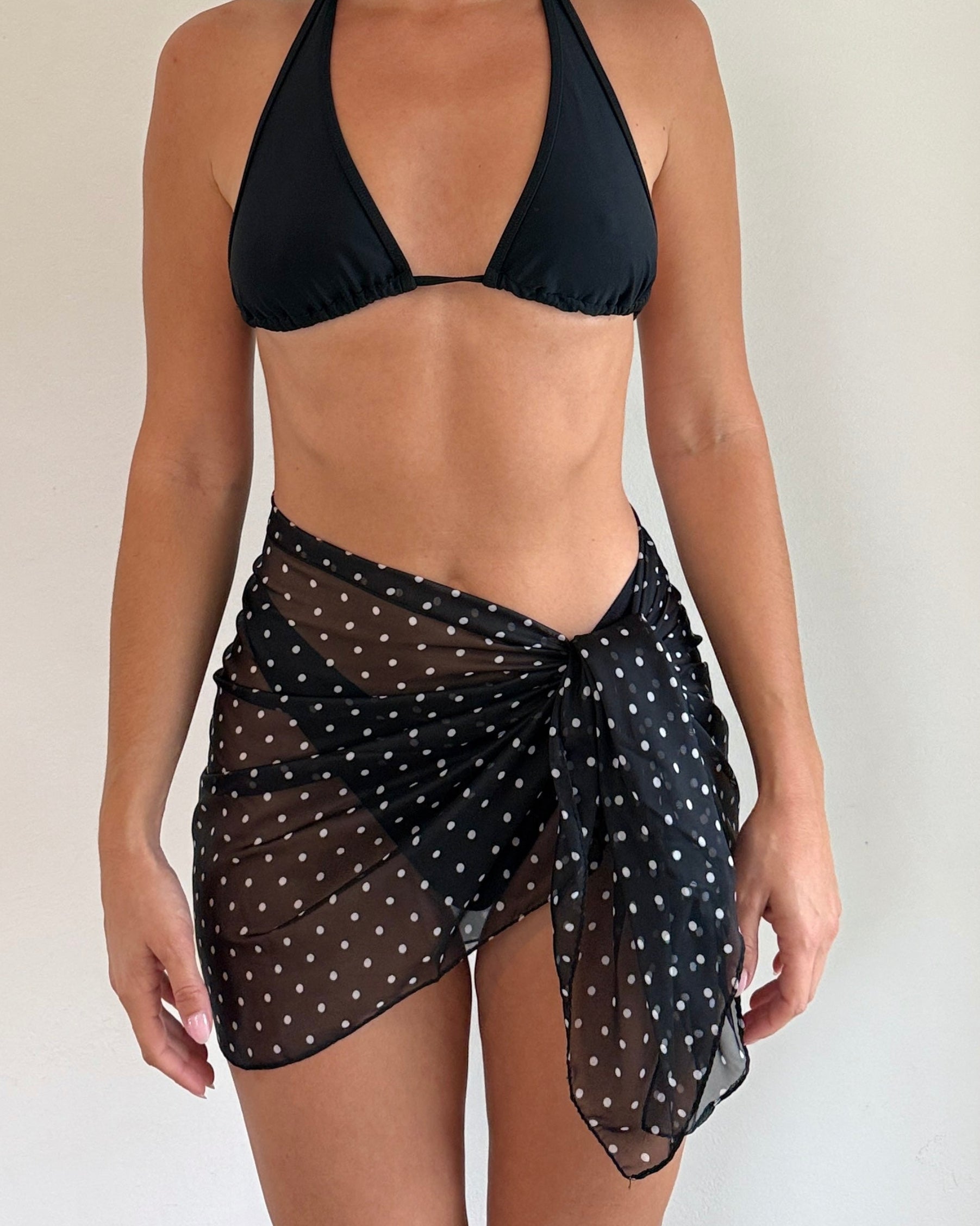 Black Polka Dot Mini Sarong