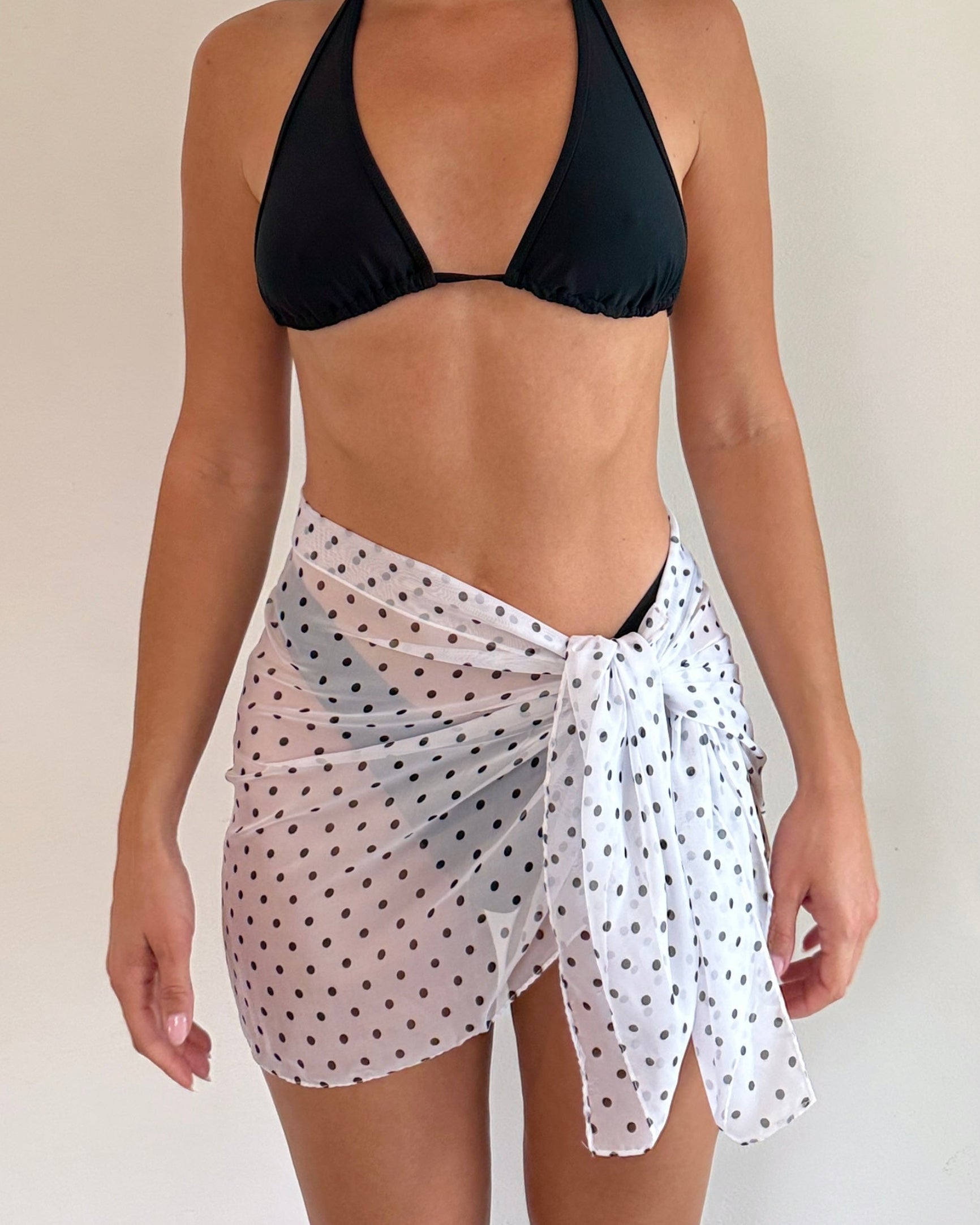 White Polka Dot Mini Sarong